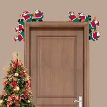 Biển báo góc cửa Giáng sinh hình ông già Noel và tuần lộc - Tượng gỗ trang trí phòng khách, phòng ngủ, văn phòng và ngoài trời - Thiết kế ông già Noel và người tuyết vui nhộn | Hoàn hảo cho trang trí nhà và văn phòng ngày lễ - Góc mùa nghỉ lễ - Xem 8