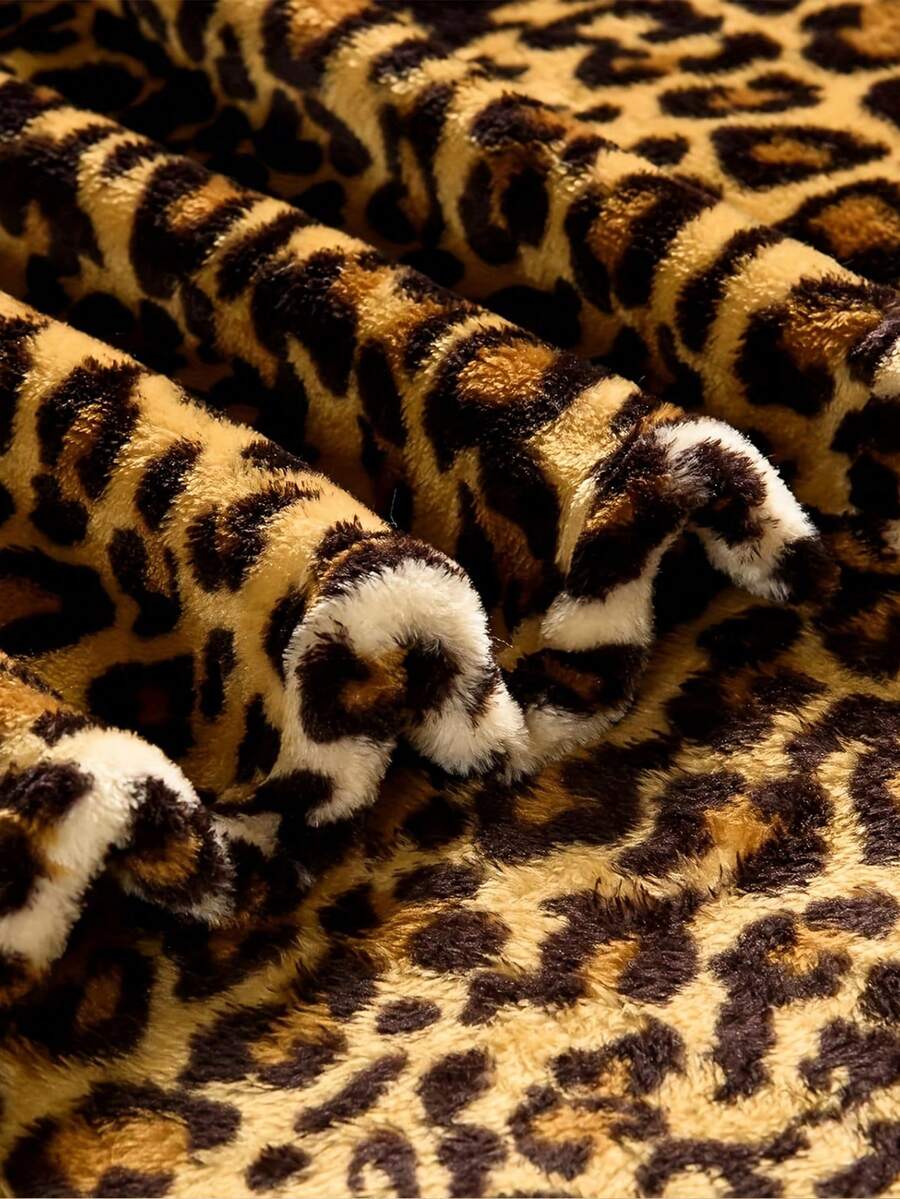 1PC UltraSoft Leopard Print Flannel Throw Blanket Lightweight