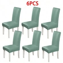 1/2/4/6 件套 PU 皮革弹力餐椅套，防水座套，适用于家庭酒店餐厅，四季通用椅套 - 彩色 - 查看 13