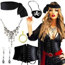 9-teiliges Weihnachts-Kostümset für Frauen mit 1 Stück Weihnachtsmütze, 1 Stück Halskette, 1 Stück Armband, 2 Ohrringe, 2 Handschuhe, 2 Strümpfe, für Cowboy-Cosplay, Partyartikel und Weihnachtsparty, Abschlussball, Halloween - Verschiedenfarbig - Übersicht 13