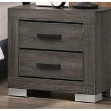 Bedroom Furniture Traditional Look Unique Wooden Nightstand Drawers Bed Side Table Grey