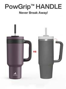 40 盎司带手柄玻璃杯，二合一吸管和吸管盖，防漏，可用洗碗机清洗，隔热不锈钢旅行咖啡杯，保冷 34 小时，可放入汽车杯架（梅花色） - 紫羅蘭色 - 查看 5