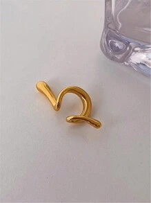 1 pieza Clip de oreja de metal de diseño creativo de material metálico de moda para uso diario de joyería de mujer