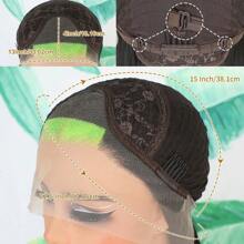 Green Highlight Color Skunk Stripe 13x4 Free Part Synthetic Lace Front Wig Long Straight Hair 28 Inches HD Frontal Lace Replacement Wigs Glueless Pre Plucked Hairline For Fshion Women Girls Daily Party Vacation Use Ready To Wear - 挑染黑色 - 查看 7