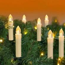 1pc Battery Operated LED Candle Light String With Clips, Suitable For Christmas Tree & Holiday Decor,Room Decor Christmas Decor Christmas Light Bedroom Decor Home Decor Party Decor Holiday Festivalchristmas Gift Thanksgiving Christmas Tree Decor Ornaments - Multicolor - View 10