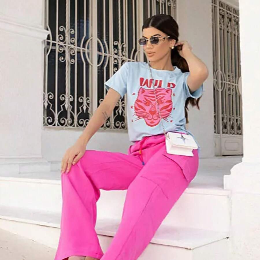 T SHIRTS TEE FLEURS - 淺粉色 - 查看 1