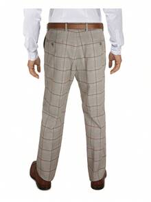 TOMMY HILFIGER Mens Brown Flat Front, Straight Leg Check Stretch Pants 30WX30L - 棕色 - 查看 2