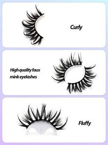 7 Pairs Asiteo 3D Wet Look False Eyelashes, Natural Curly & Thick Curly, Suitable For Cosplay, Cartoon Makeup, Reusable - Bulu Mata Manga Runcing - View 4