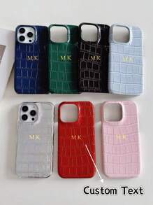 1件装奢华仿鳄鱼皮个性化手机壳，手工制作，秋季配饰，返校季，大学风，送给女儿/母亲/家人的圣诞礼物，婚礼/派对，圣诞袜礼物，创意简约手机壳，宝宝的第一个圣诞礼物，教师节礼物，促销品，定制礼物，个性化文字，定制礼物，定制有意义的圣诞礼物，个性化商店