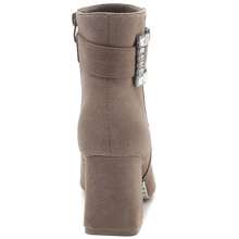 Women Ankle Boot With Silver Buckle - Khaki - View 4