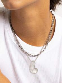 1 chiếc vòng cổ hình quả bóng Cubic Zirconia bằng đồng thau hình chữ cái tiếng Anh 26 - vòng cổ - Xem 4