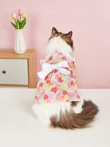 1pc Pet Dress, Summer Breathable Dog Cat Dress With Cute Rabbit, Cherry, Heart & Big Bow Design, Suitable For Small/Medium Dogs - Multicolor - View 5