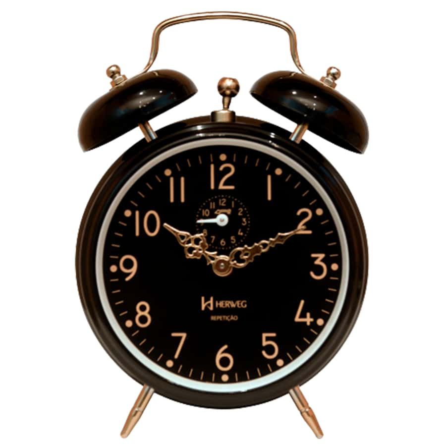 HERWEG 2385 Black Mechanical Alarm Clock - Black - View 1