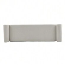 LIVINGANDHOME Living And Home Linen Upholstered Storage Bench - 151cm W x 47cm D x 55cm H  Beige - View 8