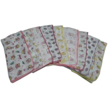 Pack Of 10 Cloth Diapers 70x70 In 100% Cotton With Crochet Finish - nữ tính - Xem 6