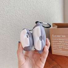 Vỏ bảo vệ tai nghe không dây bằng silicon hình cá mập hoạt hình 3D, tương thích với AirPods 1/2/Pro/Pro2/3 - Màu Xám nhạt - Xem 4