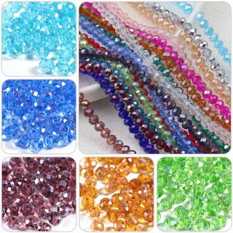 Approx. 100pcs Mixed Color 6mm Faceted Round Austrian Crystal Beads For DIY Bracelet, Necklace & Jewelry Making
