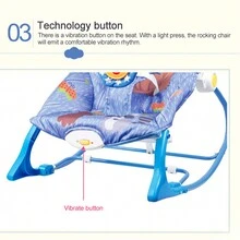 Bouncer Silla Vibradora Mecedora De Bebe Musical Con Juegos - Azul - Ver 4