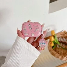 Cute Pink Animal Print AirPods Pro/Pro2 Case, Anti-Drop Protective Cover Compatible With Airpods 1/2/3 - Pink - View 3