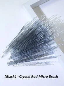 100 pièces/50 pièces Brosse micro jetable à manche en cristal pour extension de cils, tête de brosse micro rose et noire jetable. Brosse micro jetable pour visage et cosmétiques micro, convient pour les voyages et les retouches quotidiennes