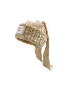 1 pièce Bonnet en tricot à oreilles de lapin style Loverboy unisexe, adapté pour les fêtes de rue, l'utilisation en extérieur pendant les saisons d'automne et d'hiver