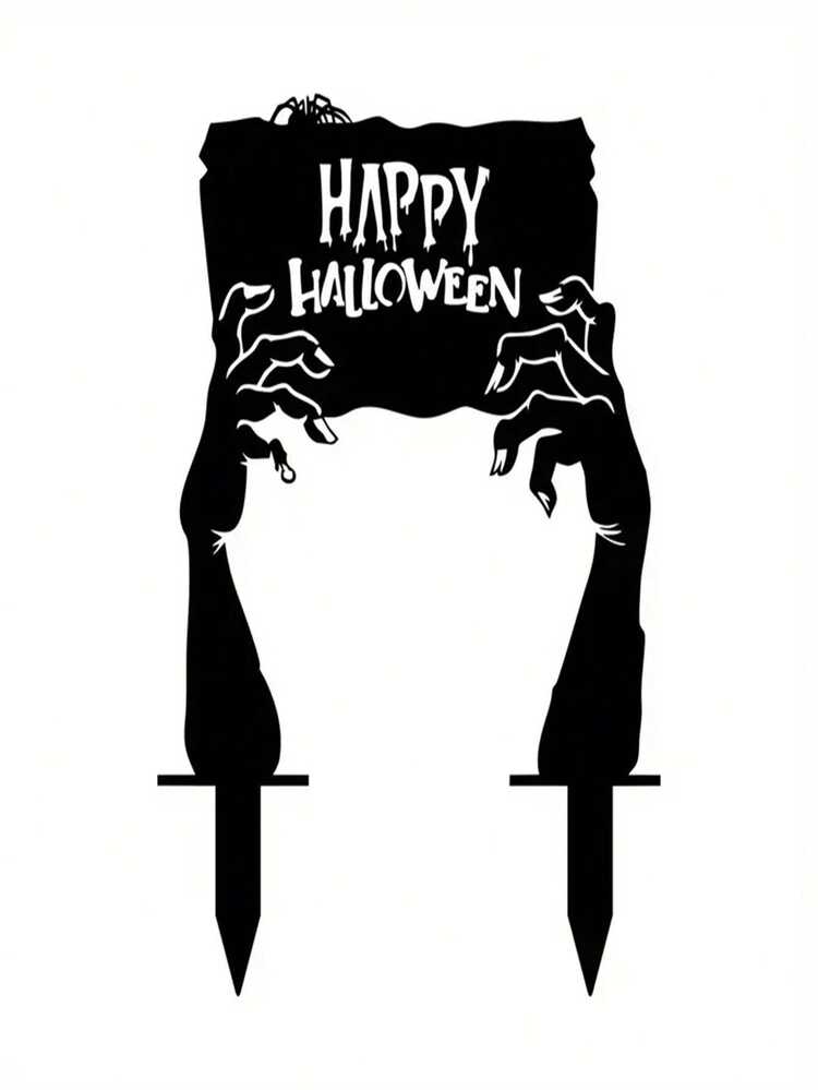 Ghost Hand Shaped Yard Sign For Halloween - Outdoor Lawn And Garden Decor,Christmas - Black - View 7