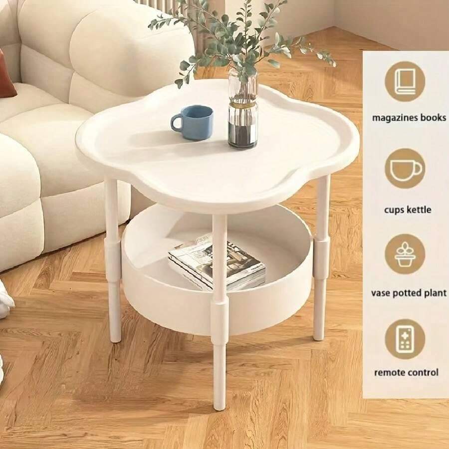 Modern Minimalist Small Coffee Table, Living Room Mobile Storage Rack