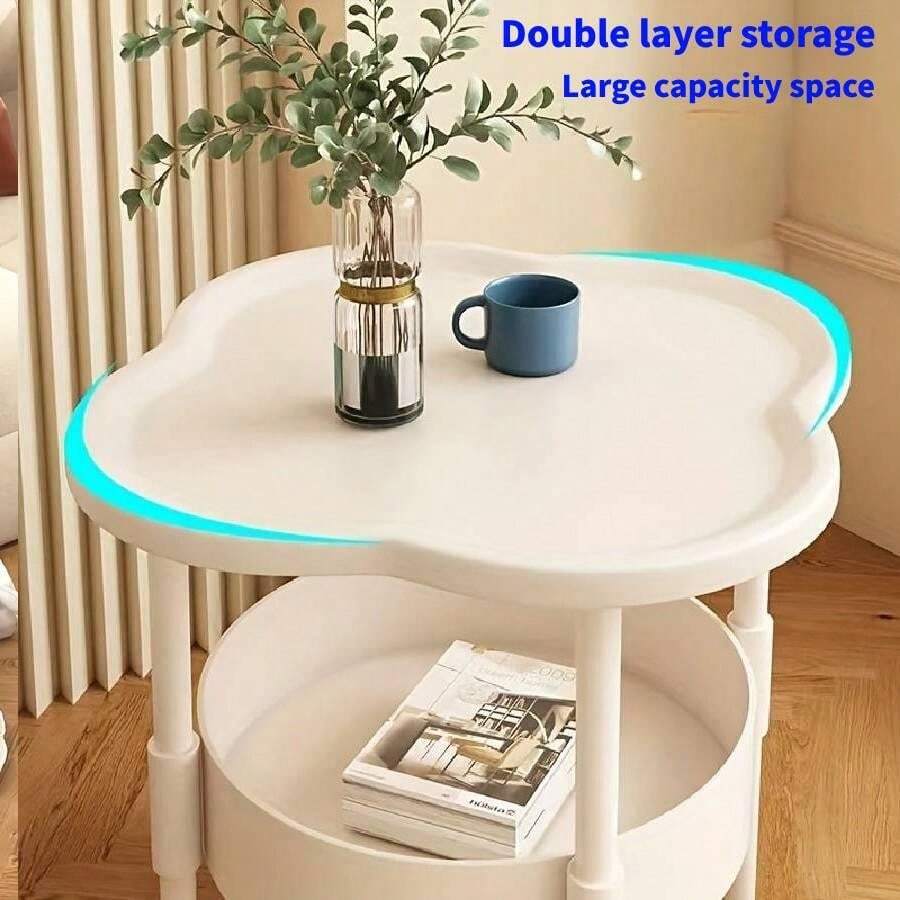 Modern Minimalist Small Coffee Table, Living Room Mobile Storage Rack