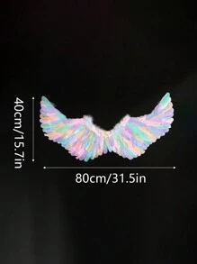 3 件/套人造羽毛白色天使和黑色天使翅膀、头带和魔杖角色扮演道具套装，适合舞台表演、时尚摄影和装扮派对，男女通用万圣节天使光环舞会 - 彩色 - 查看 43