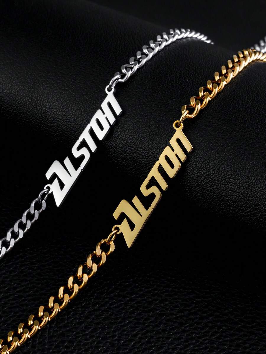 Dây chuyền nam đơn giản cá nhân hóa, Dây chuyền chữ dày bằng thép không gỉ vàng tùy chỉnh, Quà tặng hoàn hảo cho anh trai, bạn bè, Thích hợp cho tiệc tùng, khiêu vũ đường phố, kỷ niệm và dịp đặc biệt, Bạc, Phong cách, Đầy màu sắc, Cổ điển, Đơn giản, Unisex, Thường ngày, Dễ thương, Tùy chỉnh, Cá nhân hóa, Độc đáo, Quà tặng lý tưởng cho anh ấy, Quà tặng lý tưởng cho cô ấy, Cô ấy, Bạn trai, Bạn gái, Bố, Mẹ, Gia đình, Bạn bè, Cho ngày kỷ niệm, Cho sinh nhật, Cho lễ tốt nghiệp, Cho vũ hội, Cho tiệc tùng, Mùa vũ hội, Mùa thu sang trọng, Trang sức & Đồng hồ, Dây chuyền chữ thời trang tùy chỉnh - Bạc - Xem 1