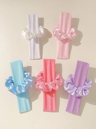 10 st/set enkla, enkla sportiga retromode, andningsbara, absorberande håraccessoarer. Kombinationsset med hårsnoddar och sportpannband. Lämplig för vardagsbruk och sport, skolsaker, presenter, gymkläder, pannband, hårband