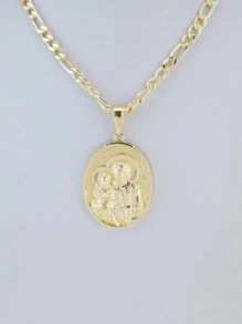 1 件 14k 镀金圣母玛利亚基督吊坠项链圣裘德约瑟夫宗教珠宝 - 金色 - 查看 11