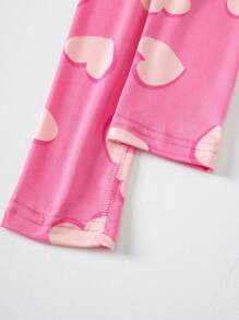 4 双年轻女孩轻质印花打底裤，可爱的心形/嘴唇图案，可内穿或外穿 - 彩色 - 查看 10