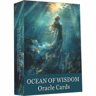 Ocean Of Wisdom Oracle Cards, Tarot Cards Big Size, Fortune Taling Toys, Mysterious Sea Taro, Prophecy Oracle Deck, 46-Cards, Tarot Oracle, Spiritual Cards, Tarot Cards With Book