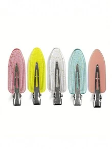 4/8PCS 无折痕发夹，无弯曲发夹，用于造型部分的化妆夹，小鸭嘴夹，纯色透明水晶水滴形，无折痕无凹痕造型，本产品不含纸板 - 彩色 - 查看 3