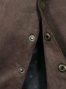 Chaleco con cuello en V para hombre, chaqueta sin mangas informal y vintage - Café integral - Ver 6