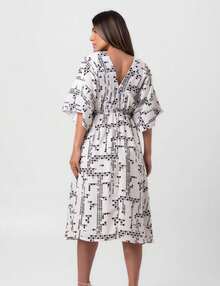 Pequiá Domino Midi Dress - 白色 - 查看 2