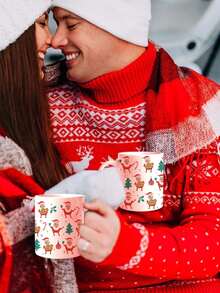 1 szt. świąteczny kubek z personalizowaną twarzą, spersonalizowany kubek do kawy z twarzą, 11 uncji, prezent na parapetówkę, prezent świąteczny, prezent walentynkowy, prezent rocznicowy, prezent z okazji ukończenia szkoły, prezent na Dzień Matki, prezent na Dzień Ojca, idealny prezent dla pary/taty/mamy/babci/dziadka, wyjątkowy prezent dla żony/męża, najlepszy prezent na święta Bożego Narodzenia, idealny prezent dla chłopaka/dziewczyny, spersonalizowany prezent dla niego/niej, kalendarz świąteczny