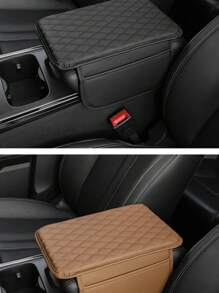 1pc Premium PU Leather Car Armrest Pad With Handy Storage Bag - Elevated Comfort, Universal Fit, Ideal For All Seasons, Enhances Car Interior