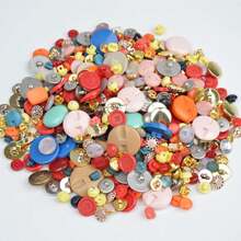 Approx. 50g Multi-Size(7mm-25mm) Multi-Color Resin Buttons DIY Handmade Buttons Craft Materials, Colorful Resin Buttons In Various Decorative Styles For Sewing Craft - Multicolor - View 10
