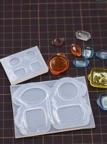 微型食物游戏逼真雕刻盘子模具，DIY 迷你托盘制作 UV 树脂硅胶模具