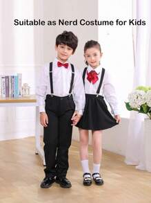 1set Kids' Adjustable Suspenders & Bowknot Accessories, Infant Suspender Clips, Suitable For Boys & Girls 1-14 Years Old, For Weddings, Parties, Birthdays, Christmas, Halloween, School Events, Everyday Wear - one-size - View 6
