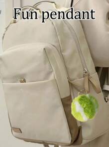 可爱网球真兔毛网球车钥匙扣吊坠，毛绒球书包挂饰万圣节圣诞礼物 - 綠色 - 查看 11