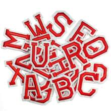 Chữ ủi, 52 miếng vá chữ có keo ủi, miếng vá sửa chữa trang trí, miếng vá chữ ủi, miếng vá thêu chữ cái A-Z, cho áo phông, quần jean, áo khoác, tất, túi xách, phụ kiện tự làm, v.v. - Đỏ - Xem 7