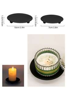 1 件北欧风格圆形金属烛台（请注意尺寸），桌面香薰托盘现代家居装饰创意简约卧室装饰美式金色黑铁烛台底座艺术礼物适用于情人节装饰、婚礼装饰、节日烛台、家庭聚会、桌面装饰、居家客厅办公室装饰、浪漫餐厅装饰。 - 多色 - 查看 17