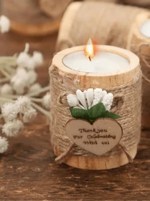 2/1pc Wooden Candle Holder, Simple Wooden Cylinder Candle Holder With Tea Light, Centerpiece Candlesticks For Wishing, Wedding Party, Birthday Table, Bridal Shower Tea Valentine's Day Valentines