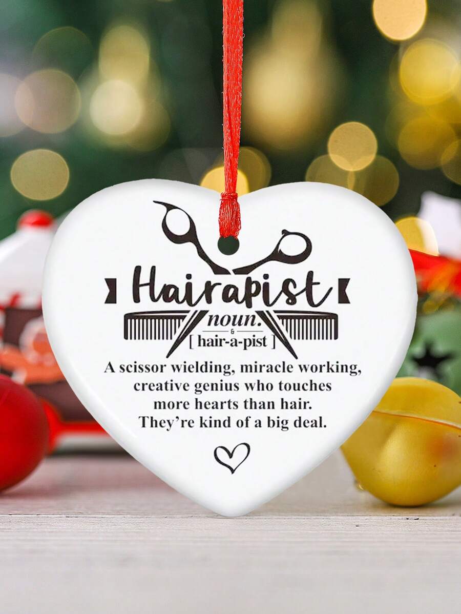 1 件，是发型师，发型师饰品，陶瓷美发师发型师圣诞饰品，发型师梳子吹风机剪刀饰品礼物，最佳发型师饰品，树挂饰品装饰，家居装饰，房间装饰，墙壁装饰