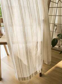 1pc Modern Minimalist Pure White Sheer Voile Window Curtain - White - View 4