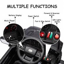 ShiningLove Kids 12V Electric Ride On Toy Car With Remote Control, Spring Suspension, LED Light & Music Player - Black - View 4