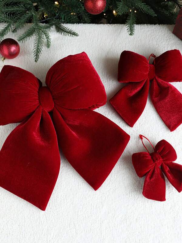 1 Bow, Red Oversized Decoration Pendant, Velvet Wedding Decoration, Tree Ornament Best Gifts Birthday